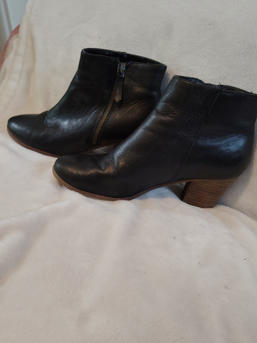 Classic Black Leather Women's Ankle Boots